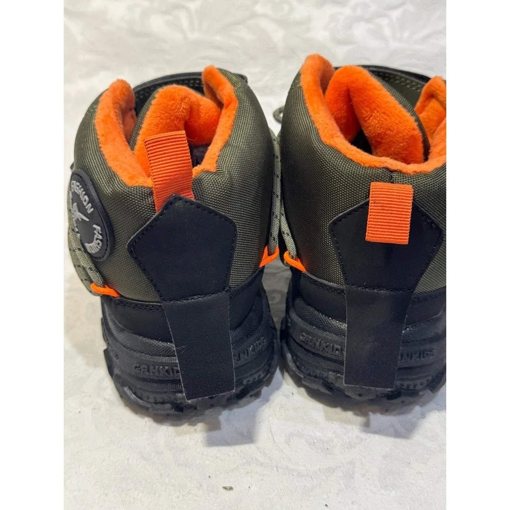 Grnkids Kids Winter Boots‎ US 4 EU 36 Olive Black Orange Fur Hiking Shoes